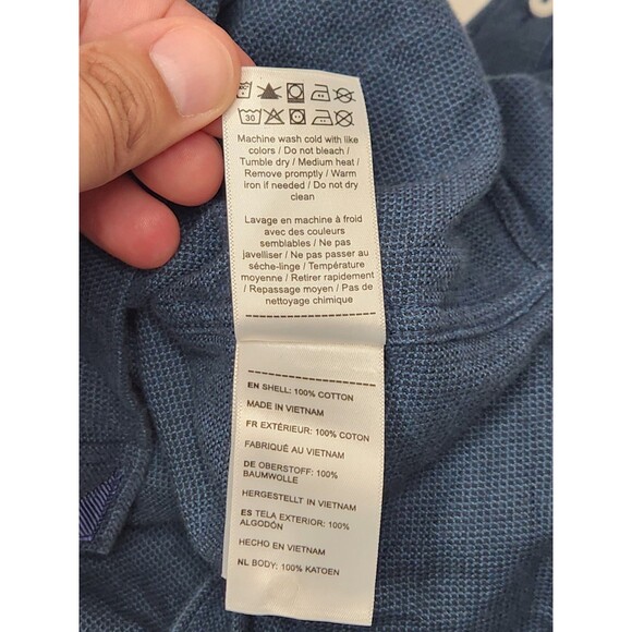 UNTUCKit Shirt Men's 2XLT Navy Blue Long Sleeve Button Up Wrinkle Free Cotton - Picture 6 of 6